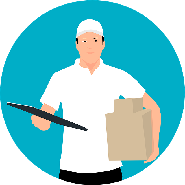Image of a delivery driver at door