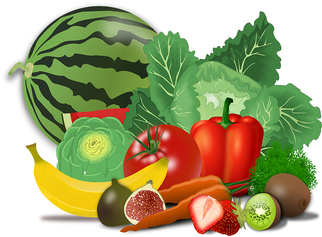 Image of healthy fruit and vegetables for healthy eating
