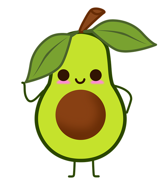 Cartoon image of an Avocado to support the text