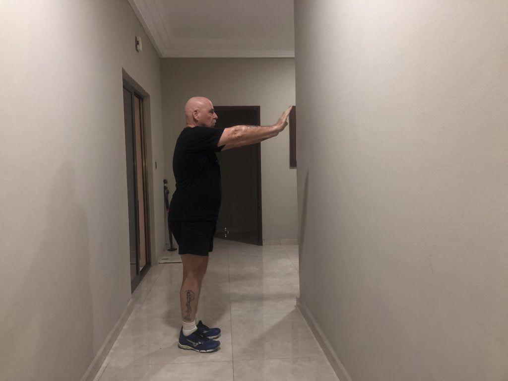 Wall press-up position 2