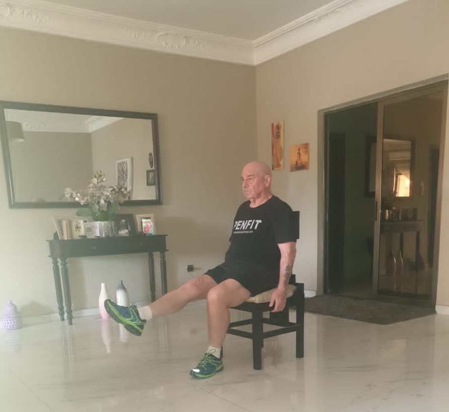 Image of a seated calf stretch part od leg exercises