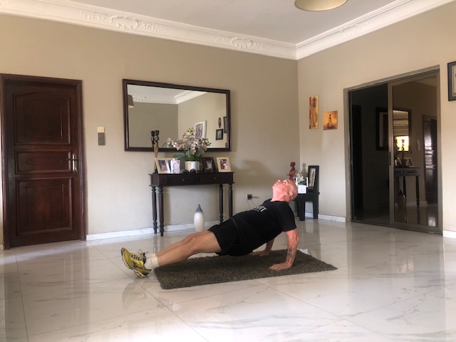 Reverse plank strengthens the core area of abs and gives a strong lower back