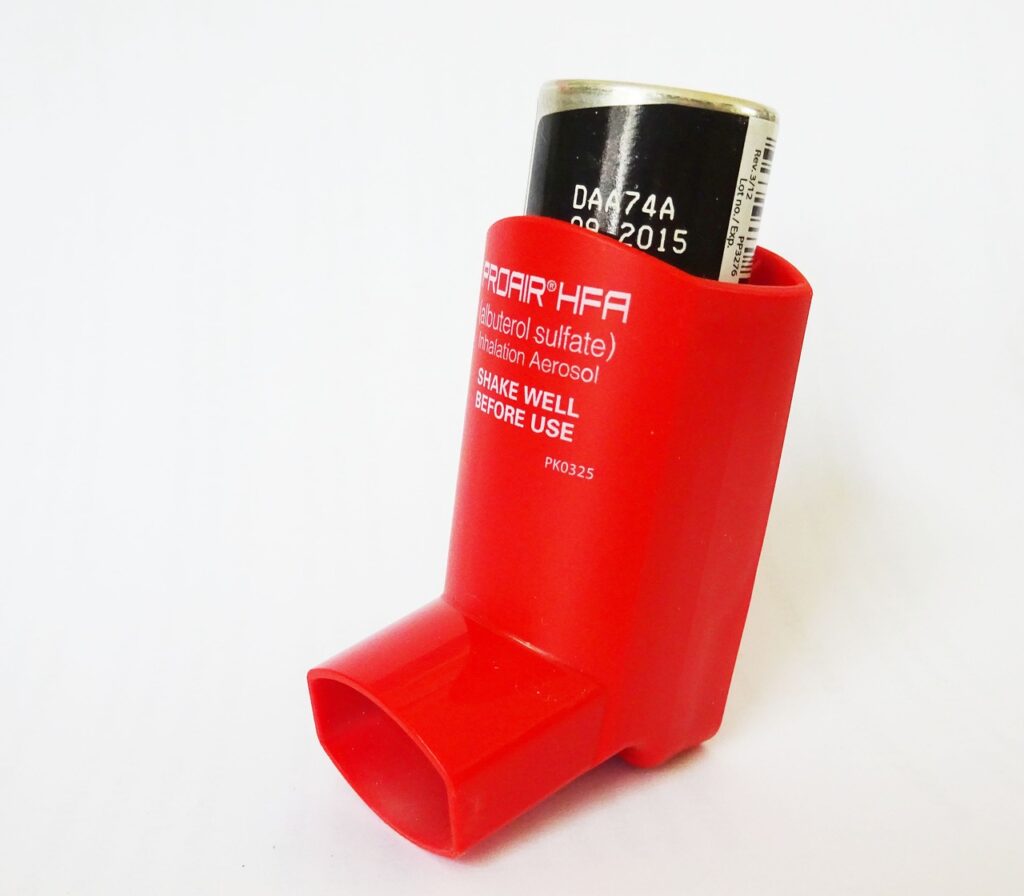 Using inhalers to help relieve symptoms, along with antibiotics